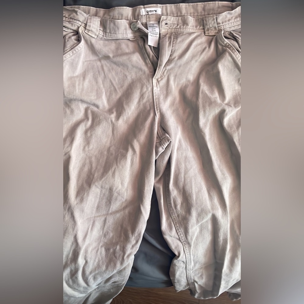 khaki garage cargo pants